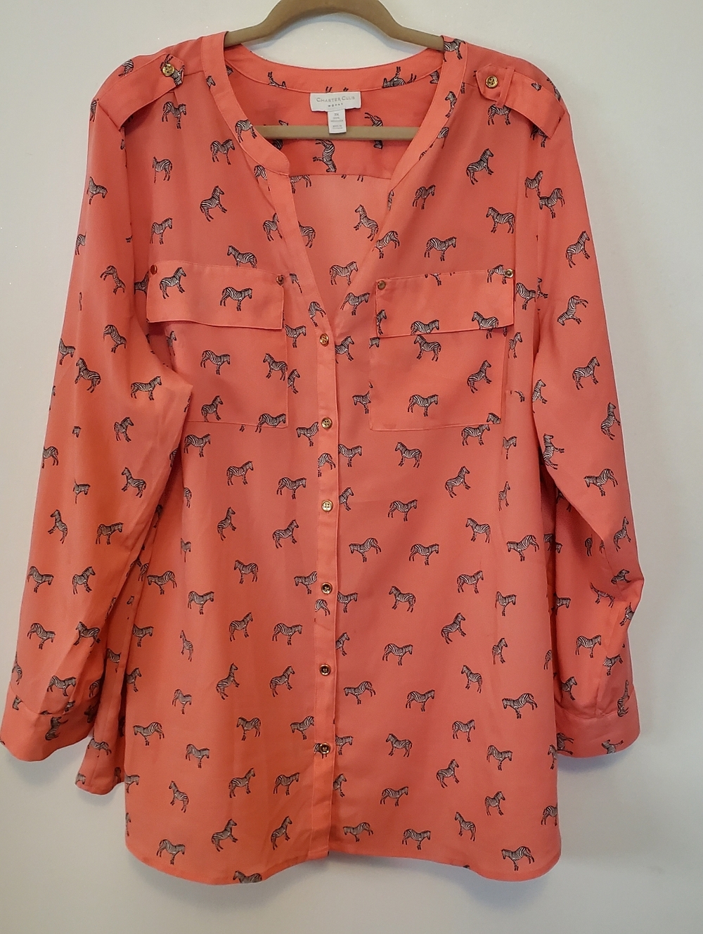 Charter Club zebra print blouse Size 3X